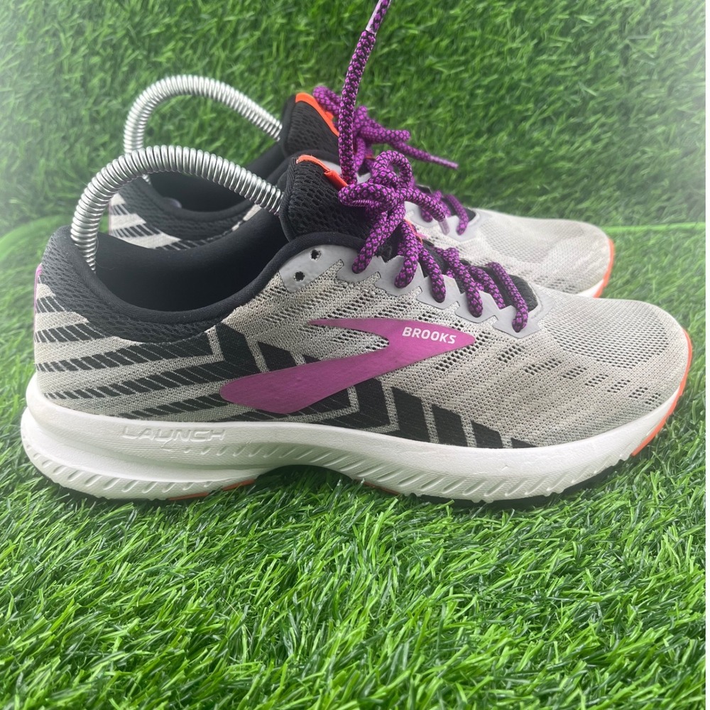 Brooks Launch 8 Women's Running Shoes Gray Purple Size 8 Lightweight Responsive
